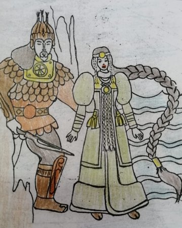 Рисунок Олонхо карандашом