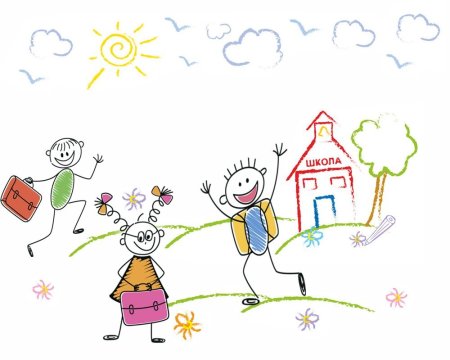 Детские рисунки про школу