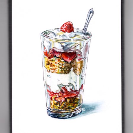 Йогурт акварельный скетчинг