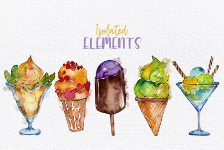 Скетч мороженое акварелью