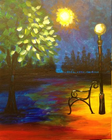 Рисование вечер летом