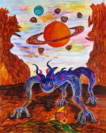 Красная Планета рисунок для детей