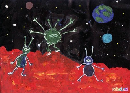 Рисование космические пришельцы