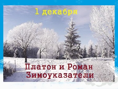 Народный календарь 1 декабря Платон и Роман Зимоуказатели