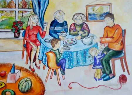 Рисование семейный праздник